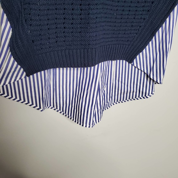 VERONICA BEARD • South Beach Combo Navy Sleeveless Knit Sweater Sz M - Picture 7 of 9